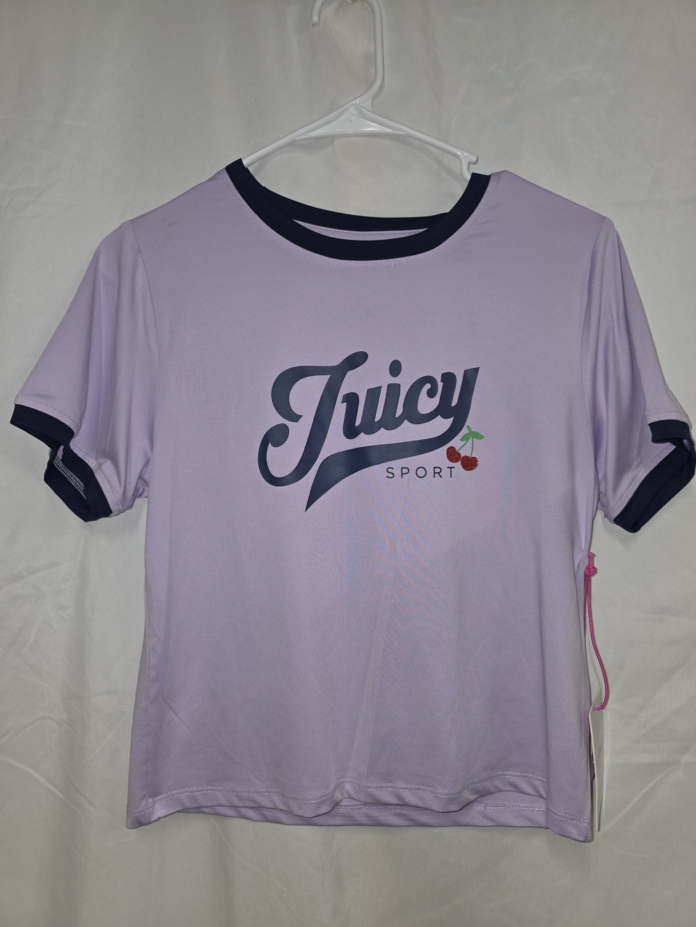 Juicy Couture Lavender Sport Tee with Navy Trim Medium